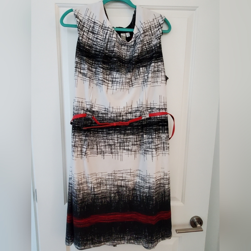 Black white red dress